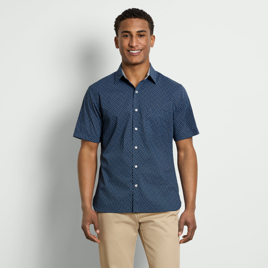 Folsen Short Sleeve Stain Shield Shirt Leaf Print - Slim Fit