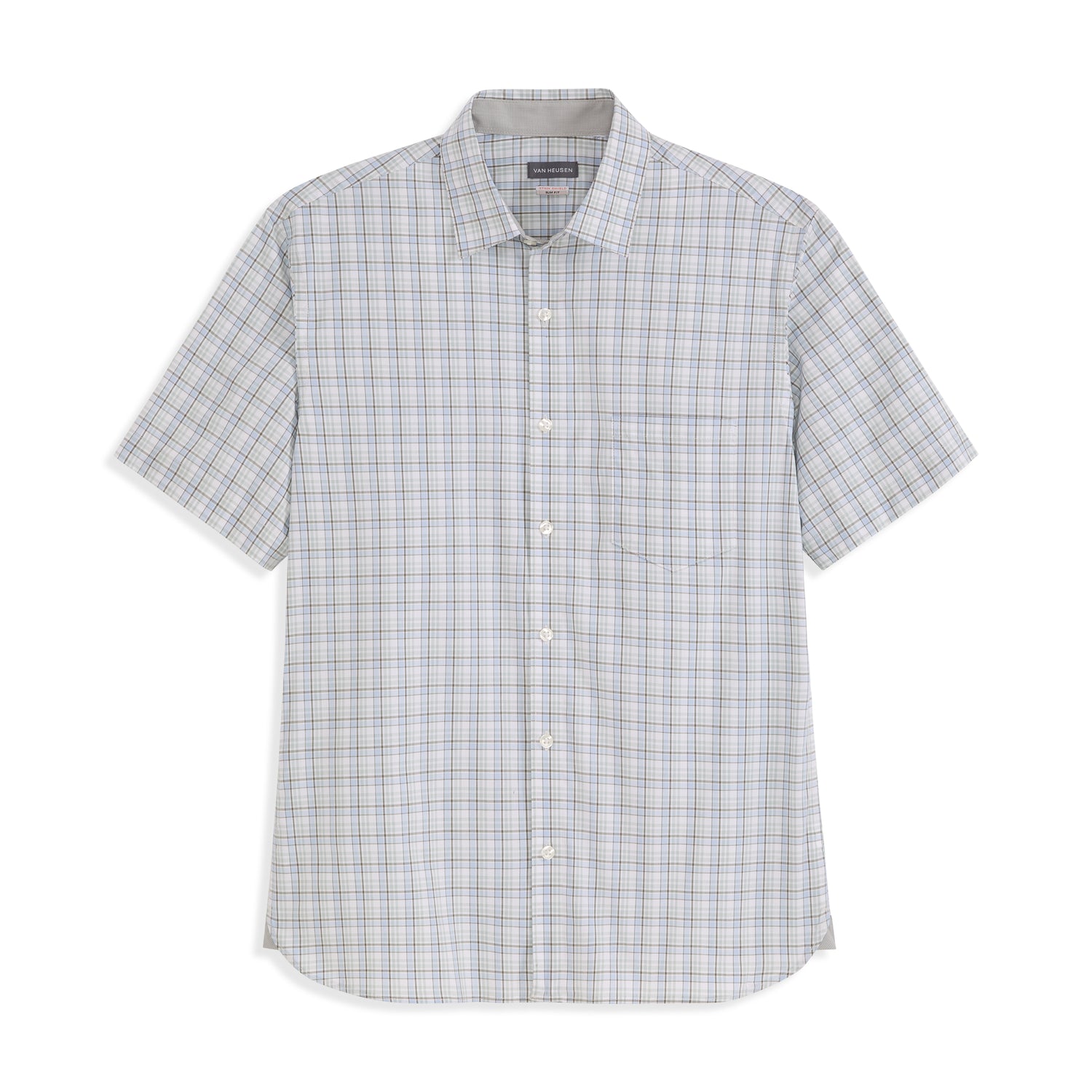 Folsen Short Sleeve Stain Shield Shirt Plaid Print - Slim Fit