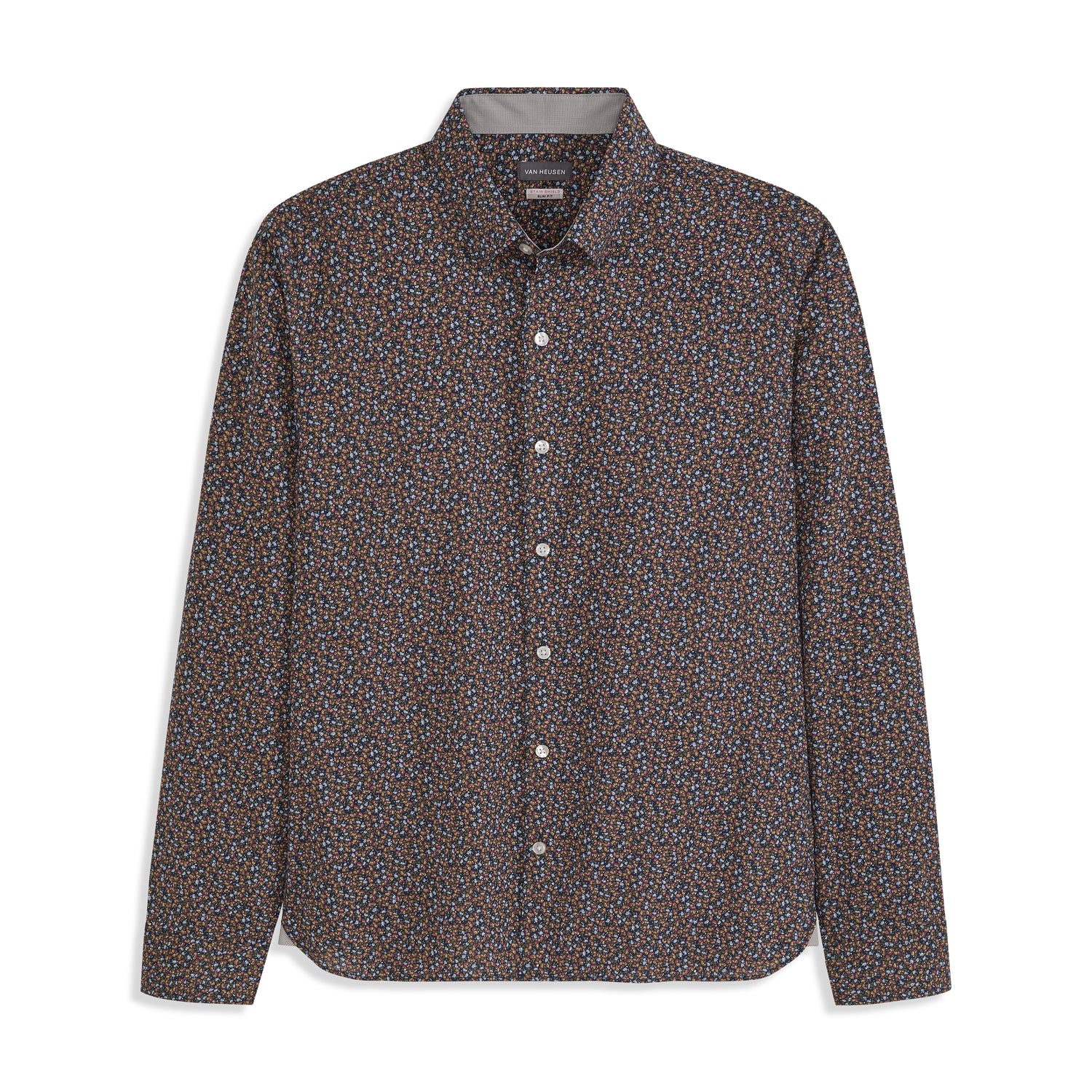 Cronbie Long Sleeve Shirt Stain Shield Shirt Floral Printt - Slim Fit
