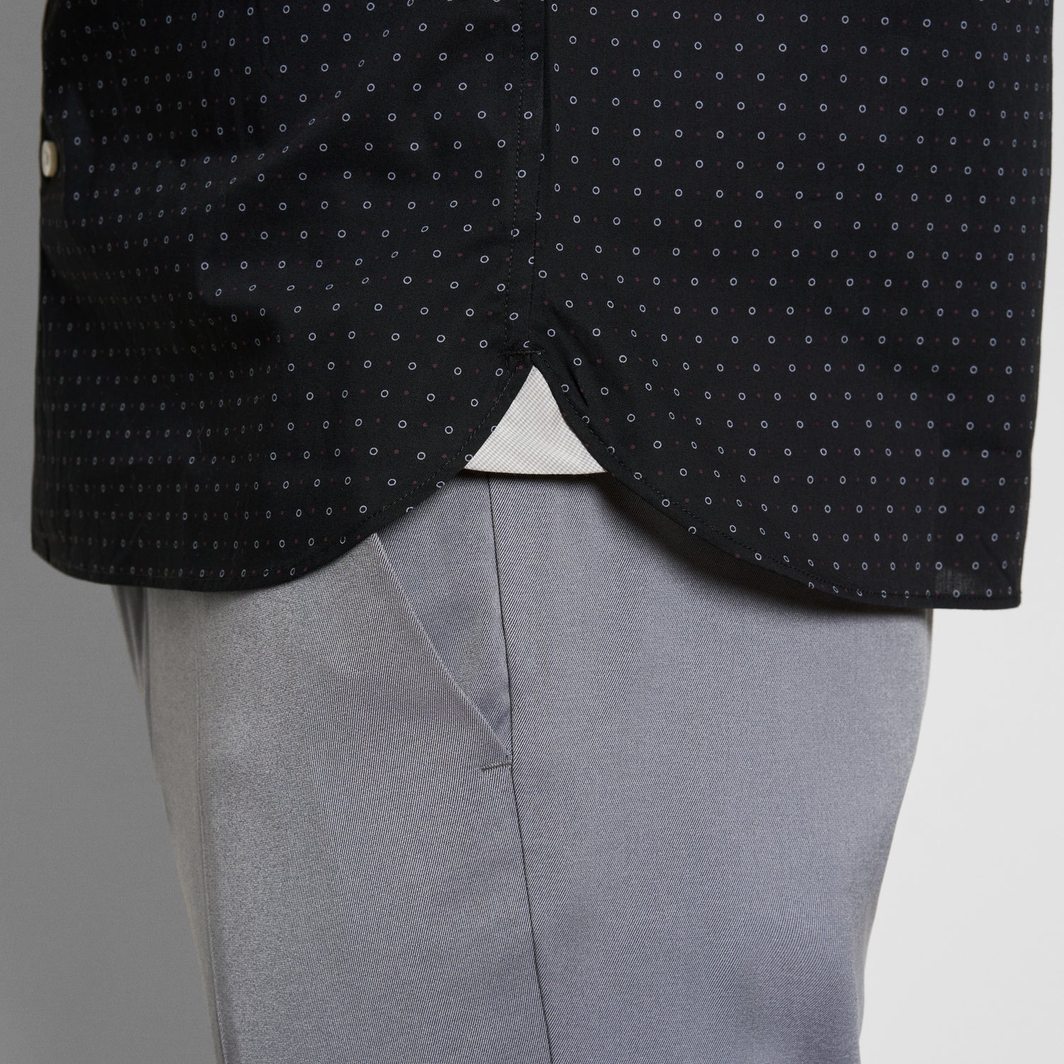 Everyday Defense Stain Shield Dot Print Long Sleeve Shirt - Slim Fit