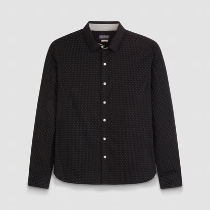 Everyday Defense Stain Shield Dot Print Long Sleeve Shirt - Slim Fit