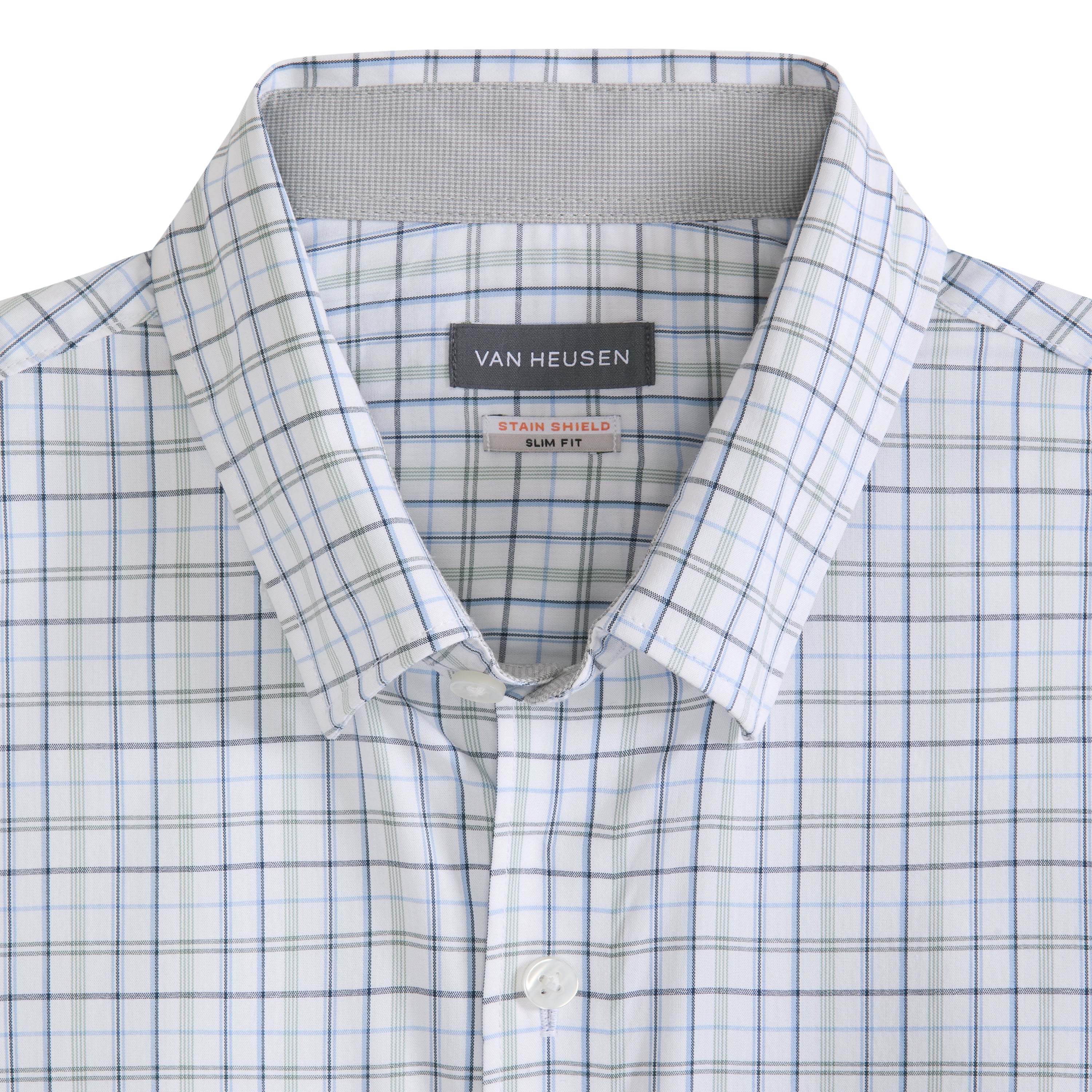 Cronbie Long Sleeve Stain Shield Shirt Open Plaid Print - Slim Fit