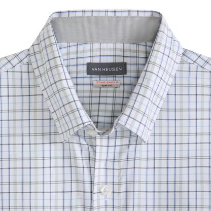 Cronbie Long Sleeve Stain Shield Shirt Open Plaid Print - Slim Fit