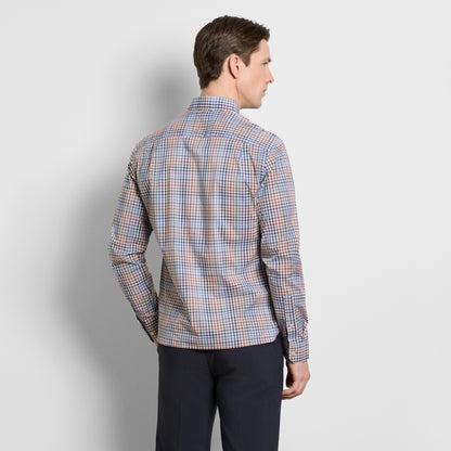 Cronbie Long Sleeve Stain Shield Shirt Tattersall Print - Slim Fit