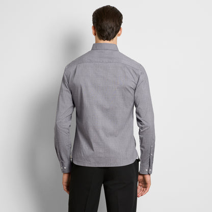 Cronbie Everyday Defense Stain Shield End on End Plaid Long Sleeve Shirt - Slim Fit