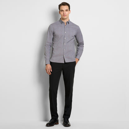 Cronbie Everyday Defense Stain Shield End on End Plaid Long Sleeve Shirt - Slim Fit