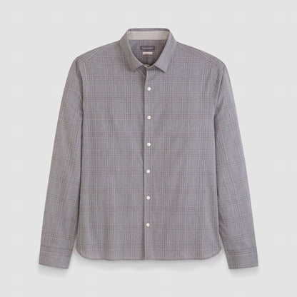 Cronbie Everyday Defense Stain Shield End on End Plaid Long Sleeve Shirt - Slim Fit