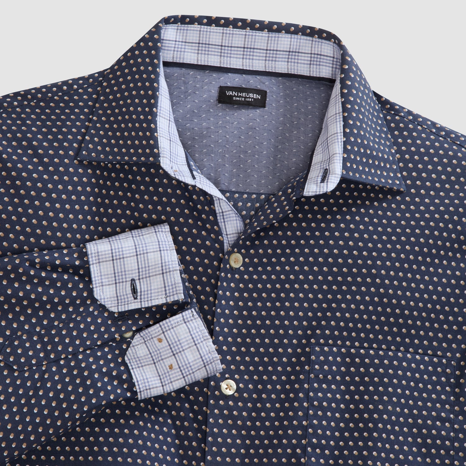 Originals Dot Print Long Sleeve Shirt - Slim Fit