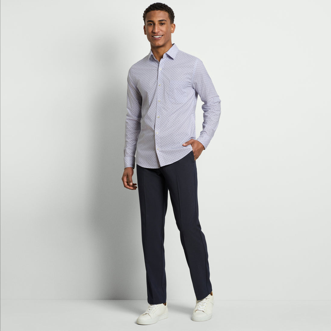 Originals Long Sleeve Shirt Stripe Dot Print - Slim Fit
