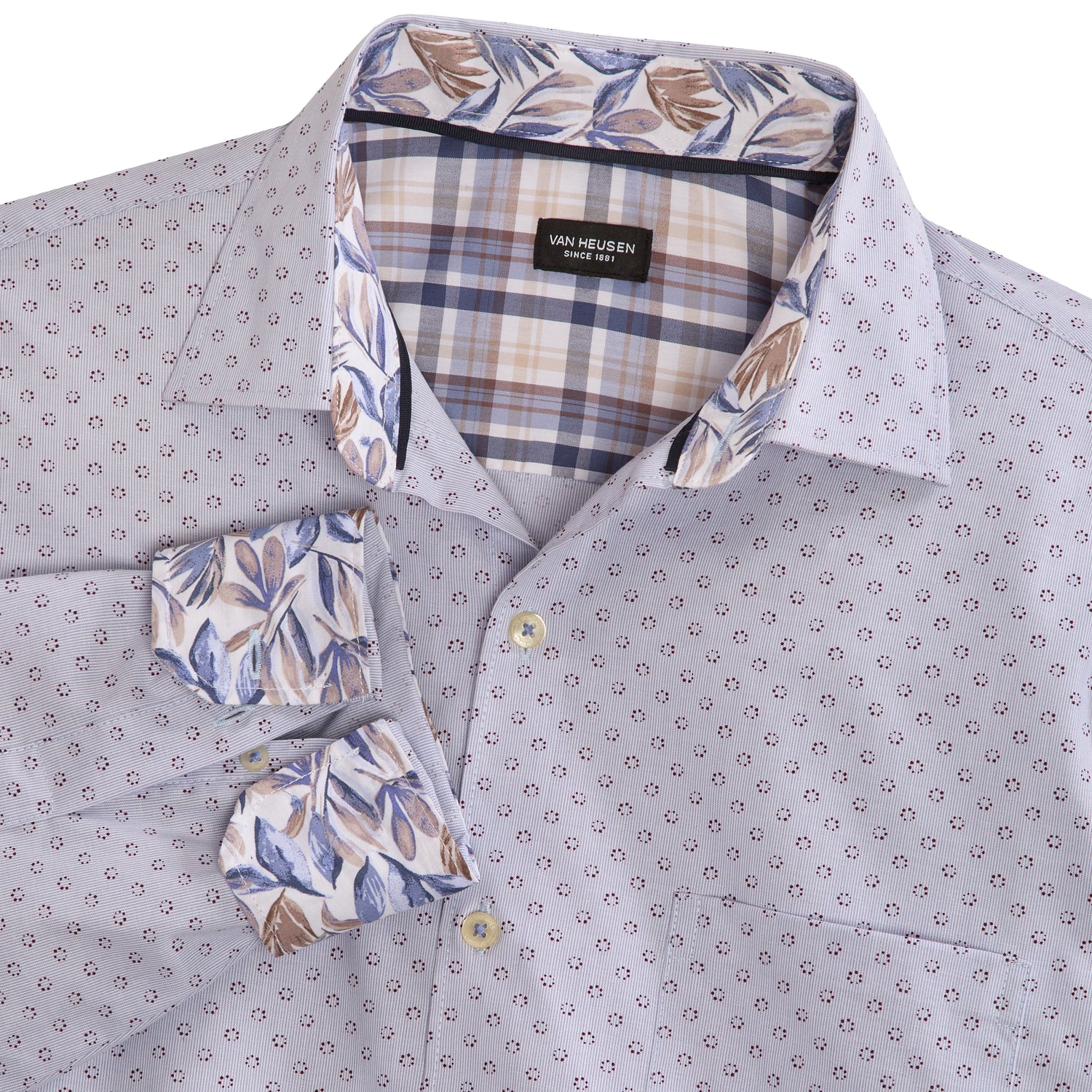 Originals Long Sleeve Shirt Stripe Dot Print - Slim Fit