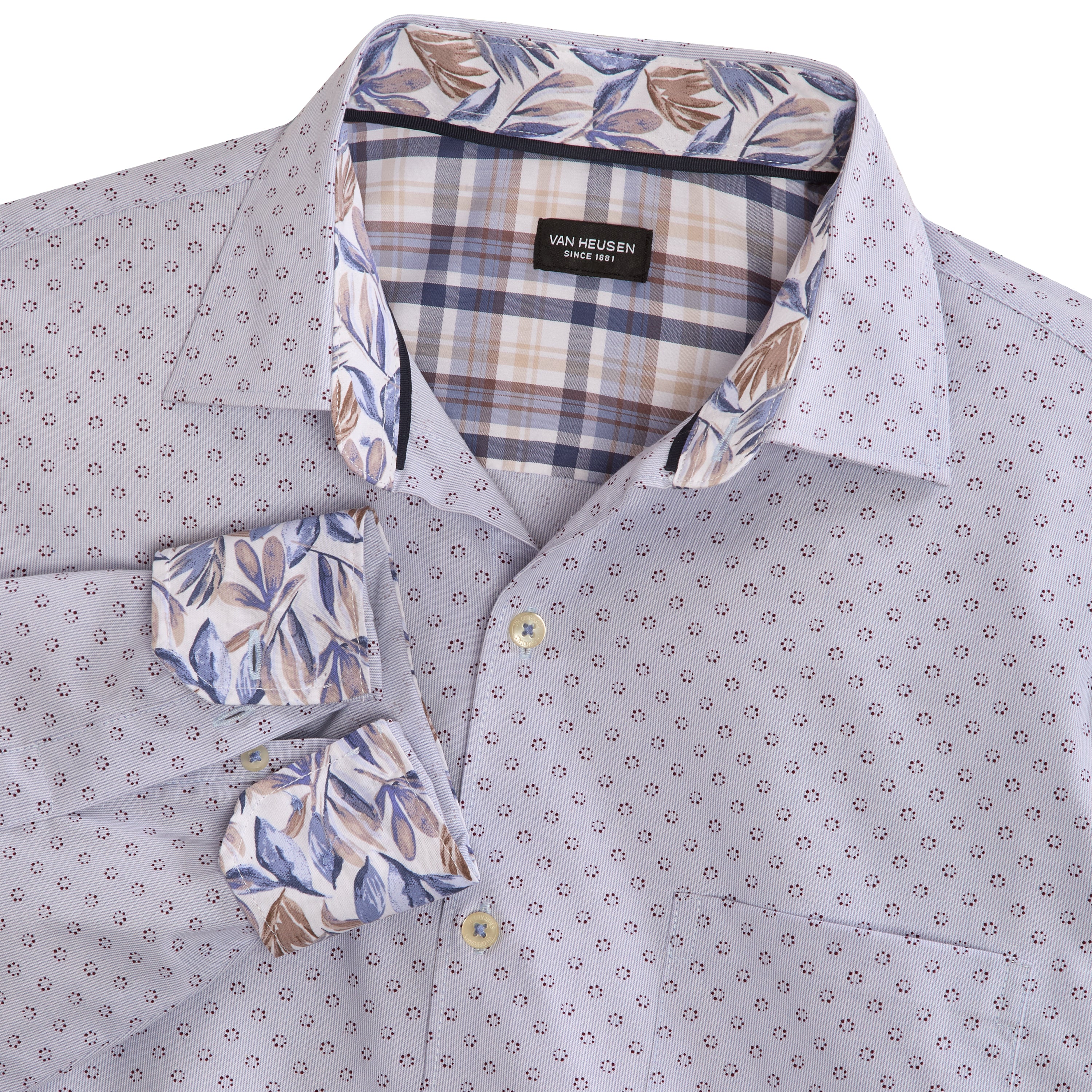 Originals Long Sleeve Shirt Stripe Dot Print - Slim Fit