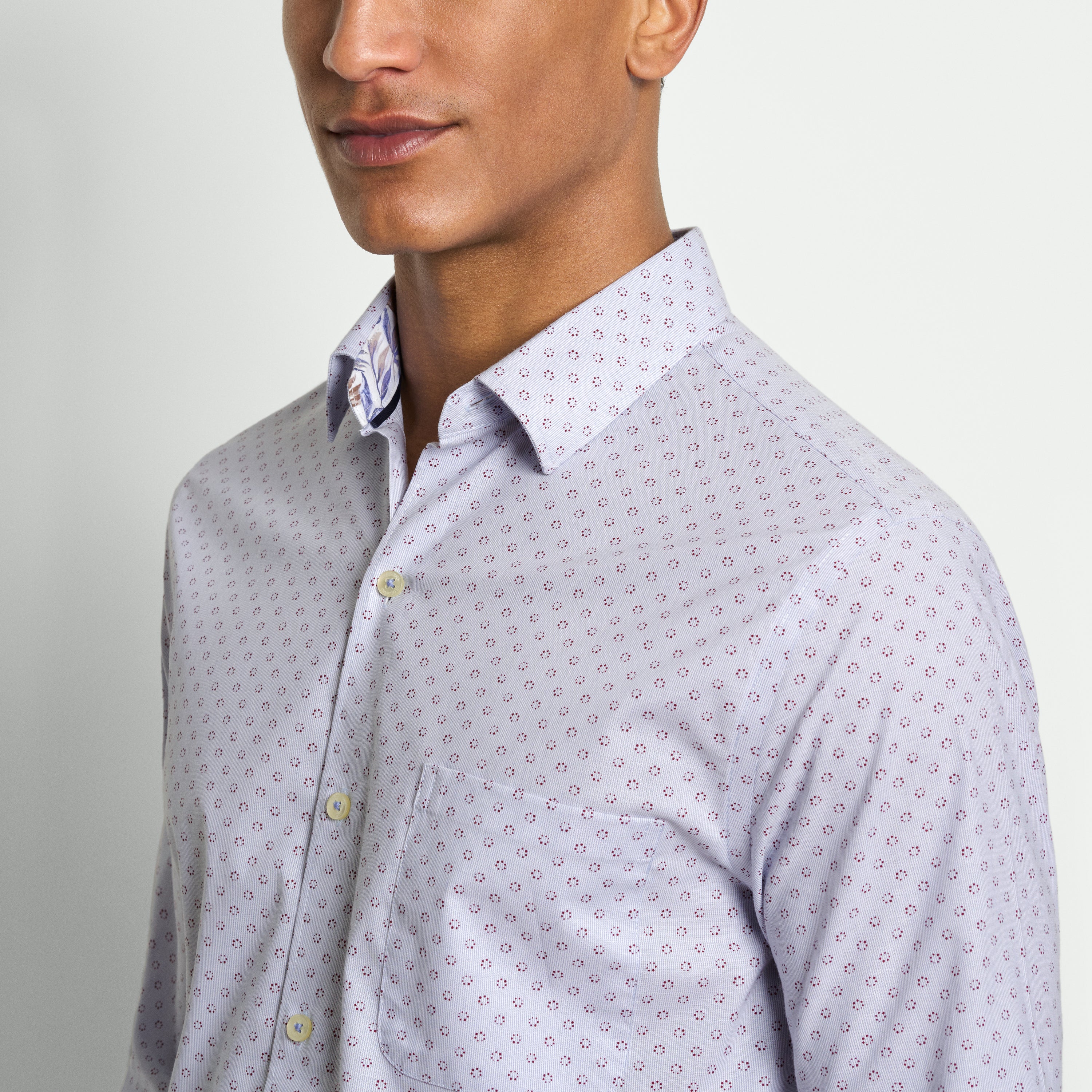 Originals Long Sleeve Shirt Stripe Dot Print - Slim Fit