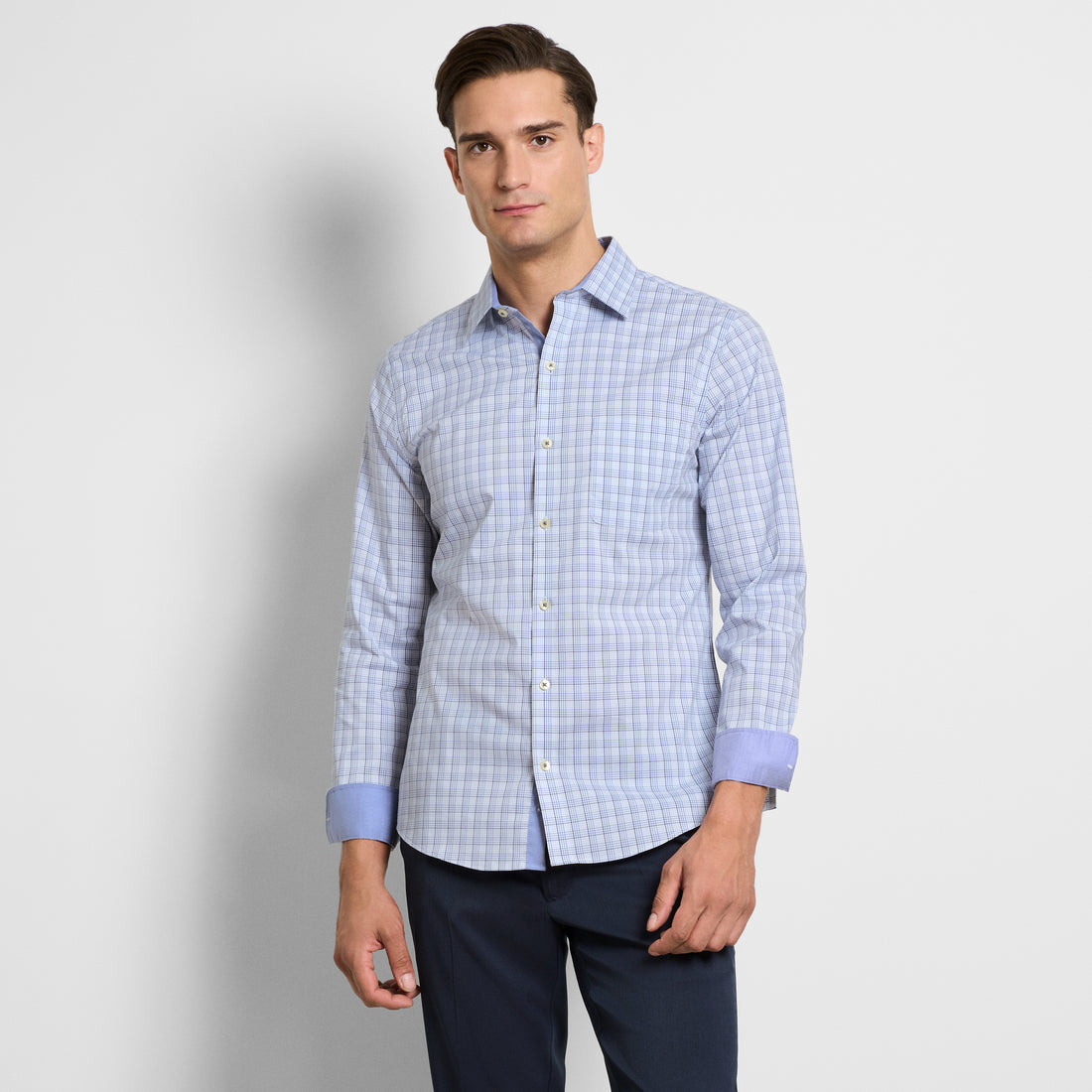 Originals Tattersall Print Long Sleeve Shirt - Slim Fit