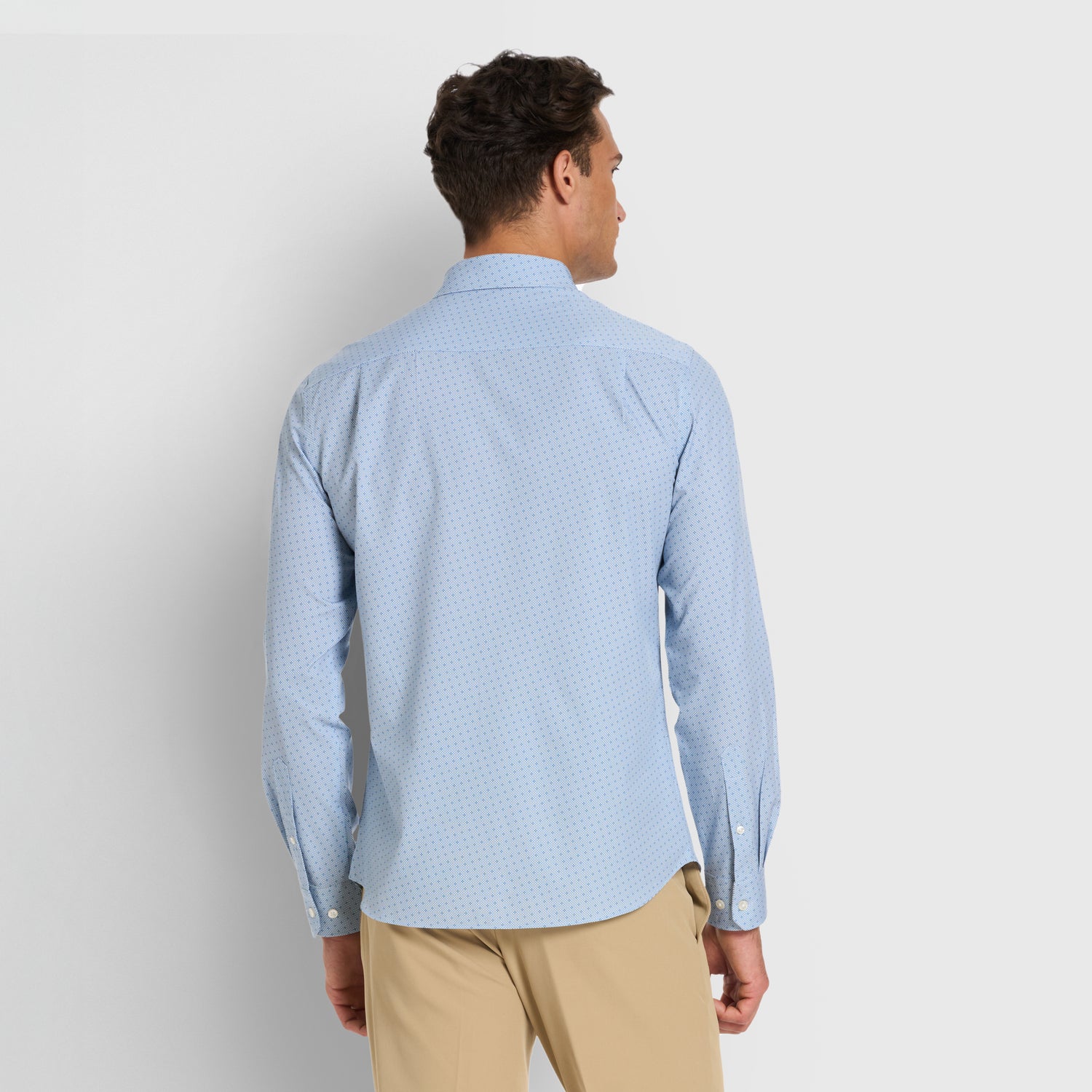 Performance All-Way Stretch Tile Print Long Sleeve Shirt - Slim Fit