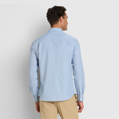 Performance All-Way Stretch Tile Print Long Sleeve Shirt - Slim Fit