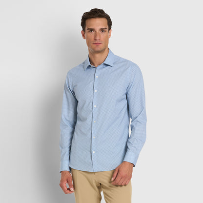 Performance All-Way Stretch Tile Print Long Sleeve Shirt - Slim Fit