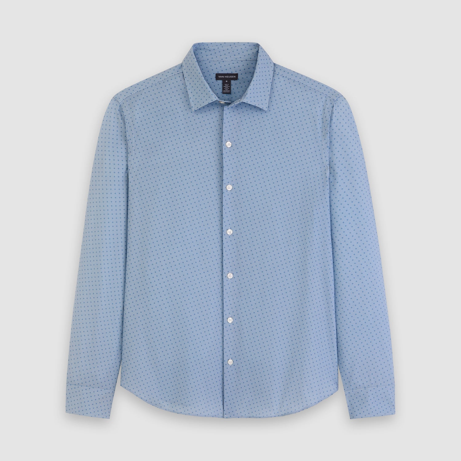 Performance All-Way Stretch Tile Print Long Sleeve Shirt - Slim Fit