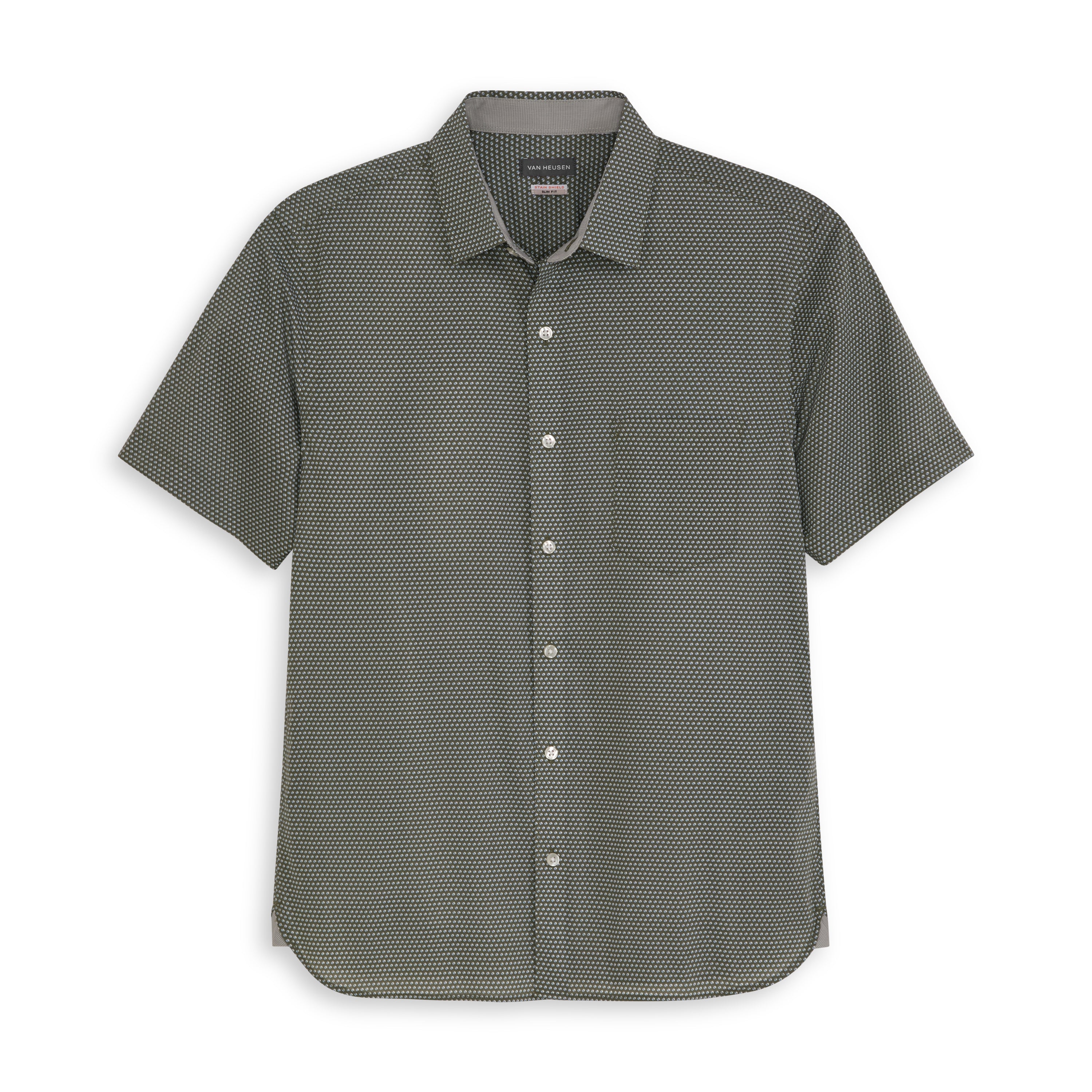 Folsen Short Sleeve Stain Shield Shirt Little Geo Print - Slim Fit