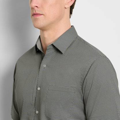 Folsen Short Sleeve Stain Shield Shirt Little Geo Print - Slim Fit
