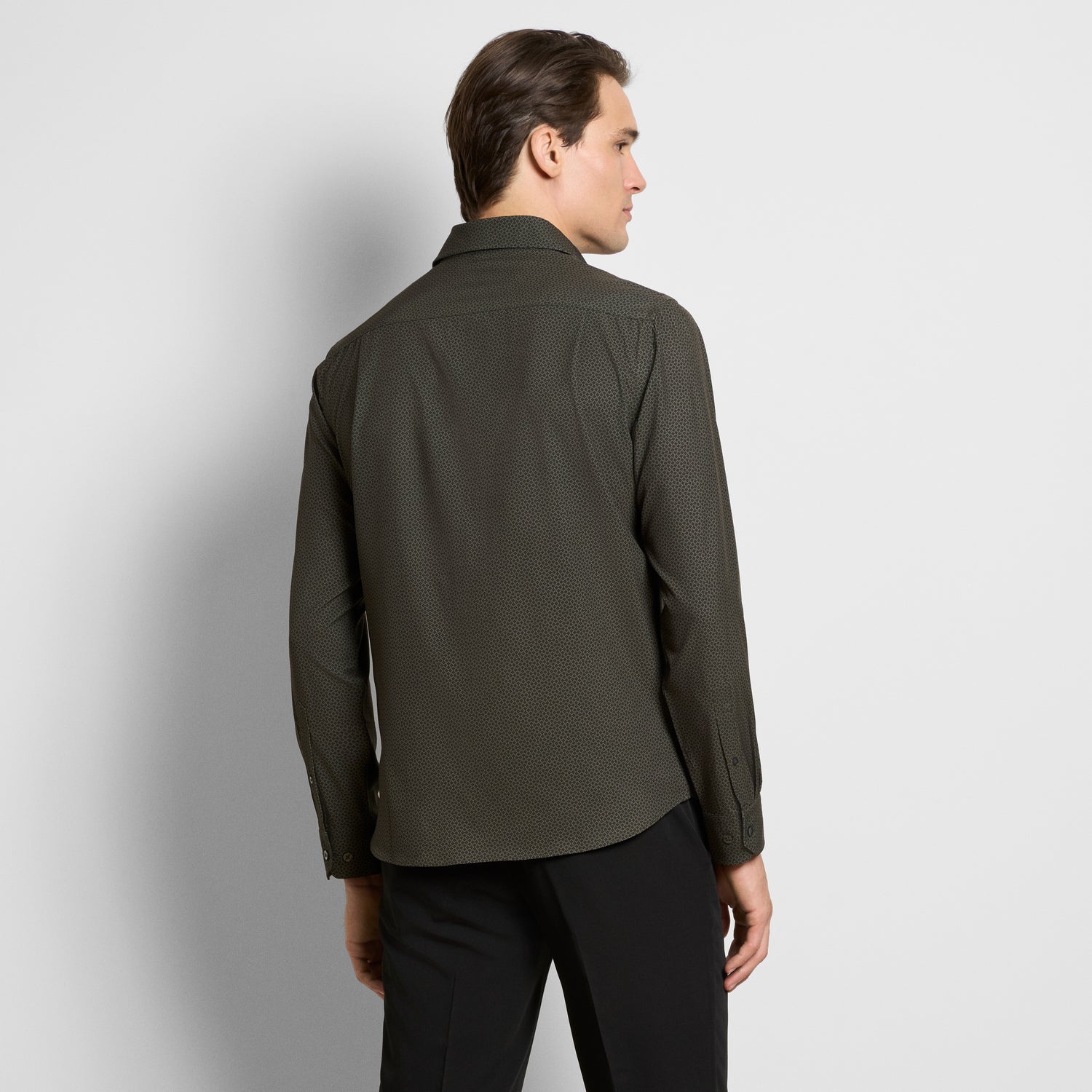 Performance All-Way Stretch Geo Print Long Sleeve Shirt - Slim Fit Van Heusen Performance All-Way Stretch Geo Print Long Sleeve Shirt - Slim Fit Van Heusen