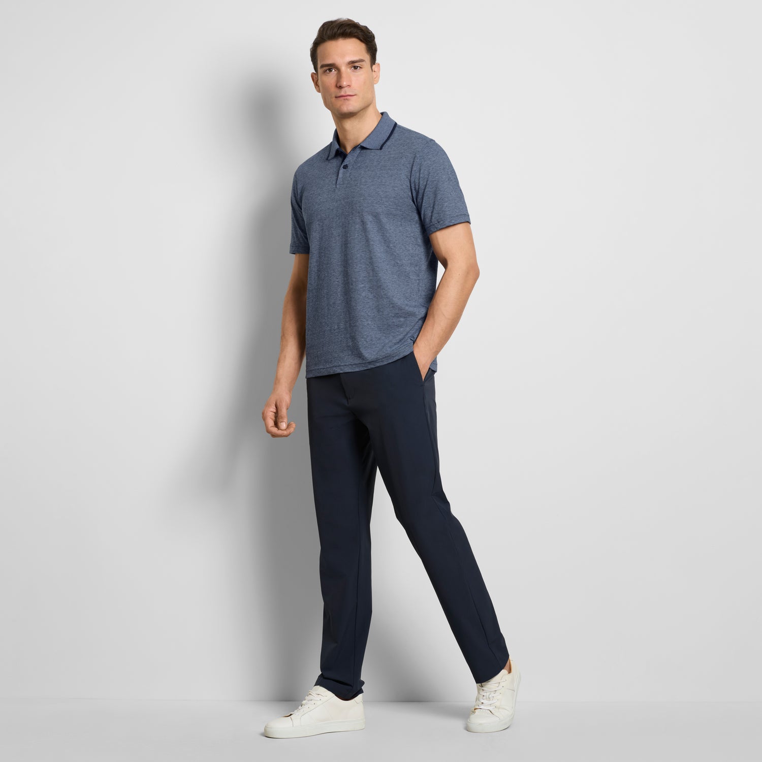 Essential Jacquard Short Sleeve Polo Small / Navy Black Iris
