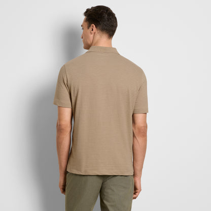 Essential Feeder Stripe Textured Short Sleeve Polo