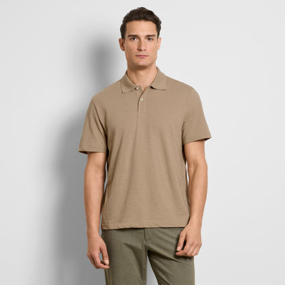 Essential Feeder Stripe Textured Short Sleeve Polo