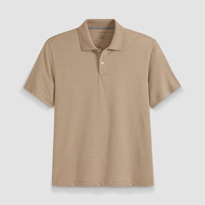 Essential Feeder Stripe Textured Short Sleeve Polo
