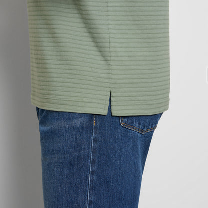 Essential Feeder Stripe Textured Short Sleeve Polo