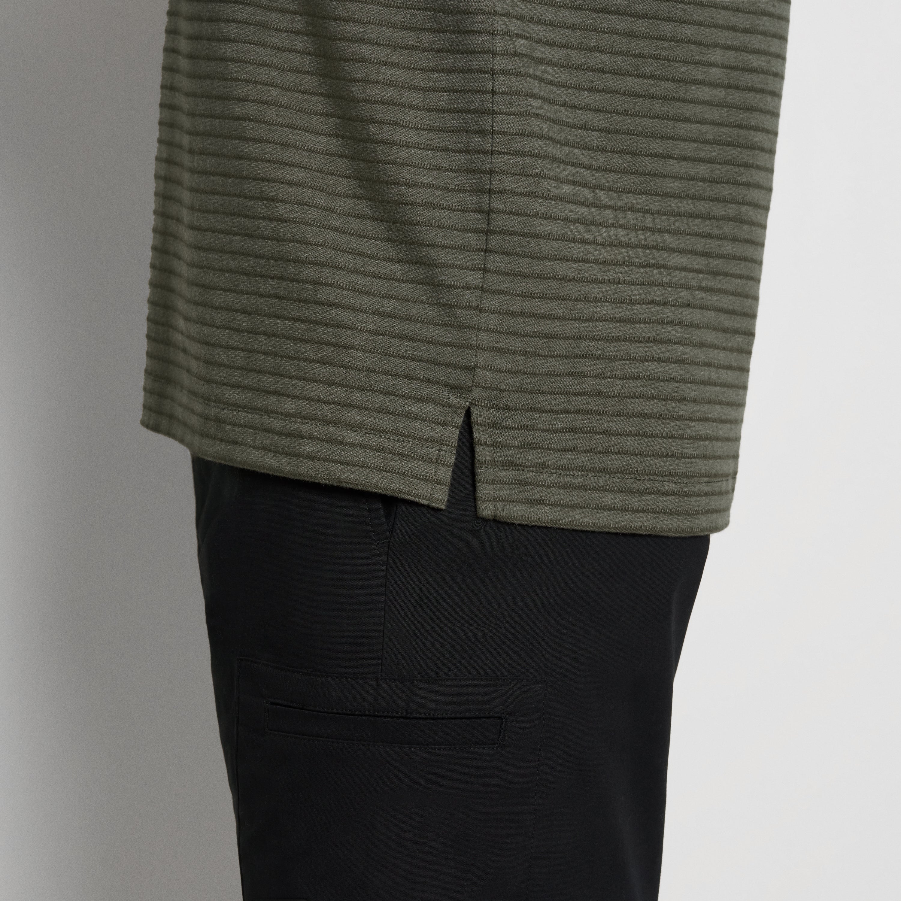 Essential Feeder Stripe Textured Short Sleeve Polo