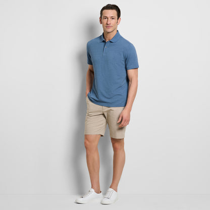 Essential Feeder Stripe Textured Short Sleeve Polo
