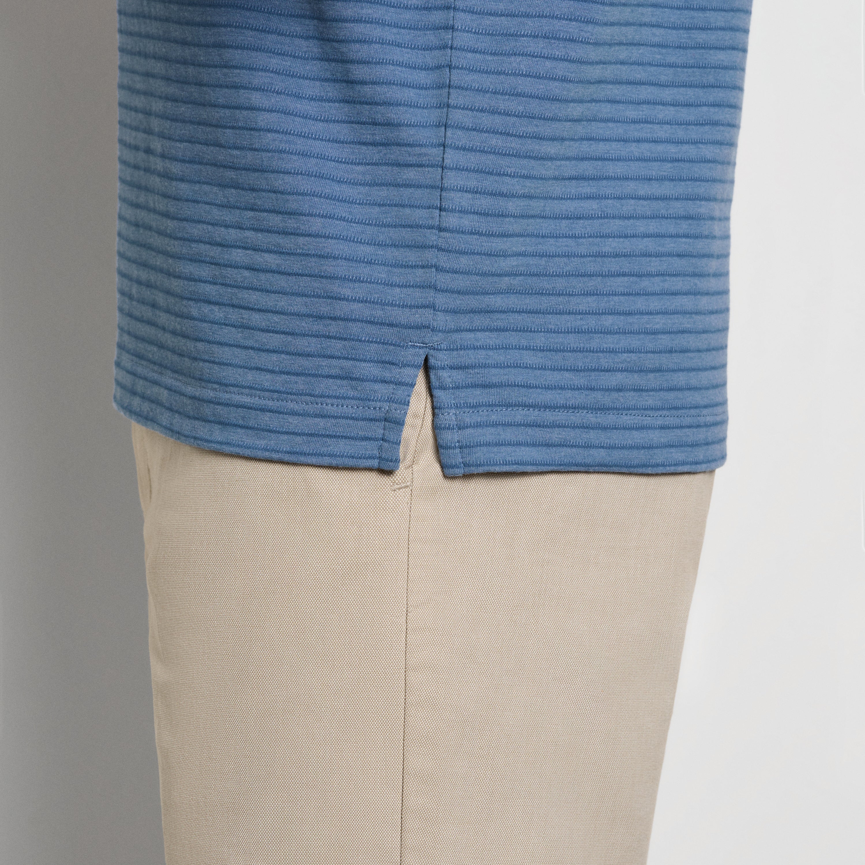 Essential Feeder Stripe Textured Short Sleeve Polo