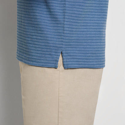 Essential Feeder Stripe Textured Short Sleeve Polo