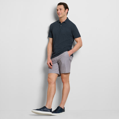 Essential Feeder Stripe Textured Short Sleeve Polo