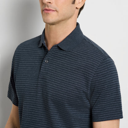 Essential Feeder Stripe Textured Short Sleeve Polo