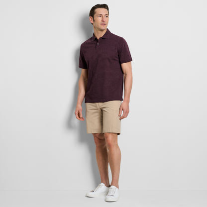 Essential Feeder Stripe Textured Short Sleeve Polo