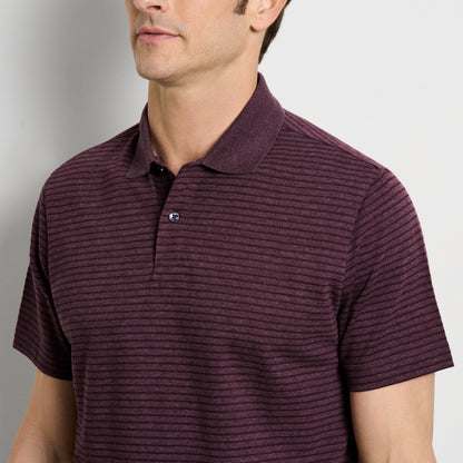 Essential Feeder Stripe Textured Short Sleeve Polo