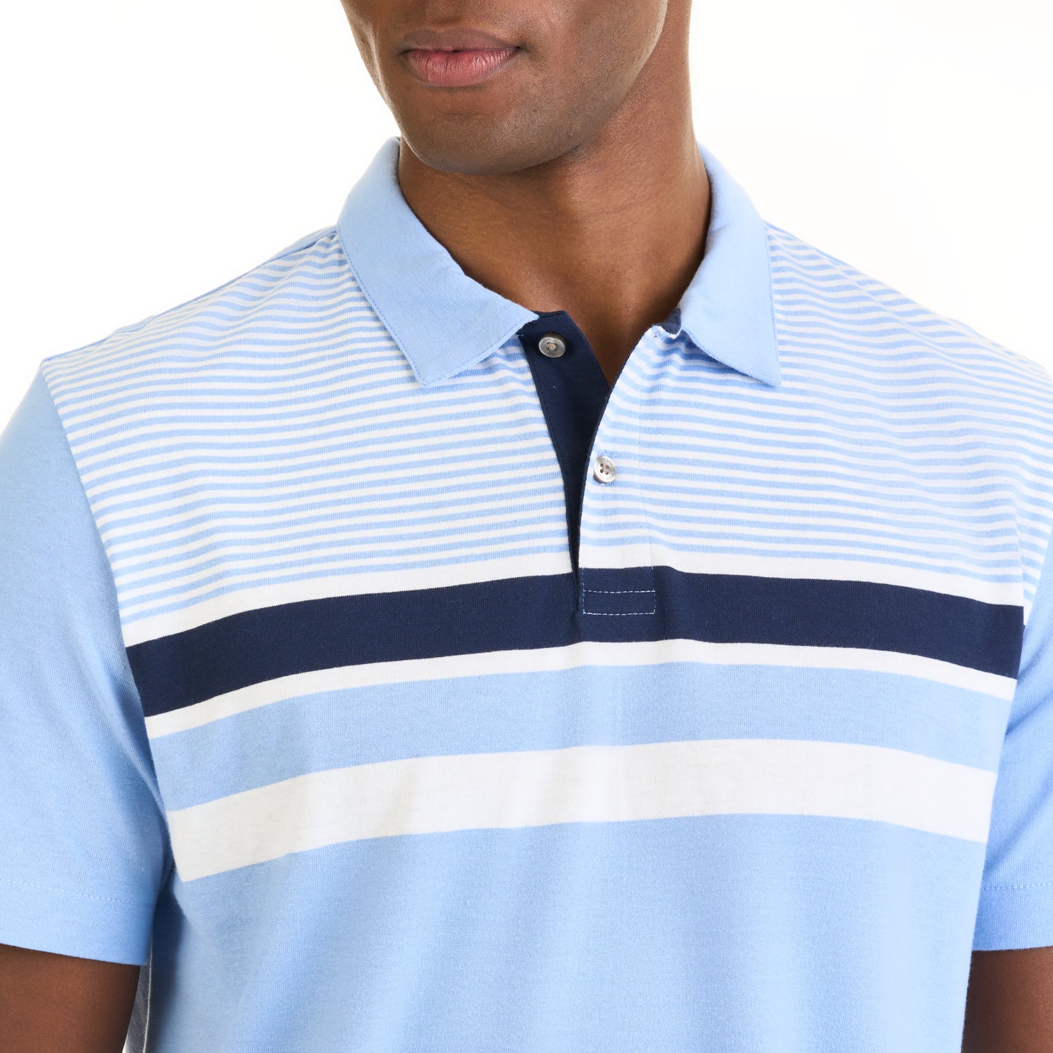 Essential Multi Stripe Cotton Jersey Short Sleeve Polo