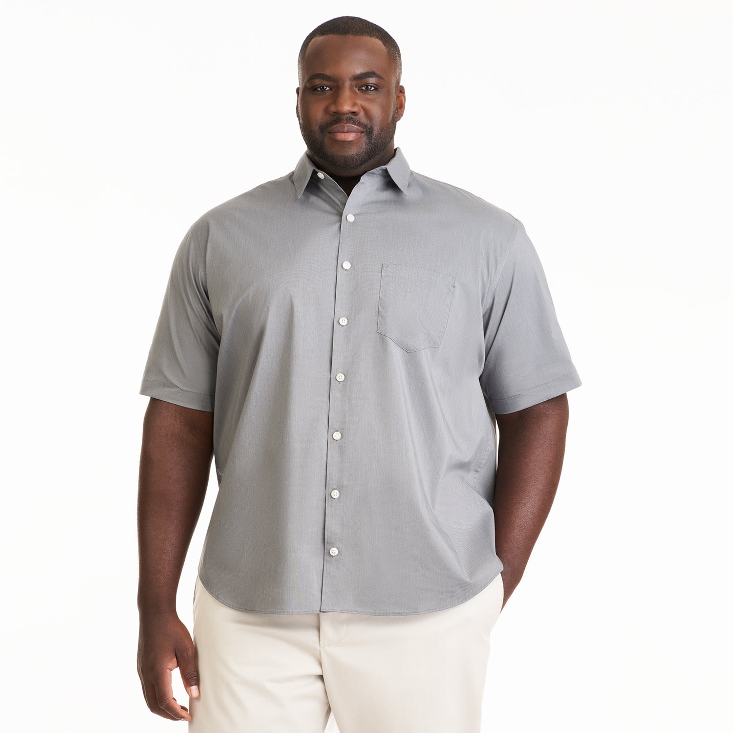 Folsen Short Sleeve Stain Shield Solid - Big &amp; Tall