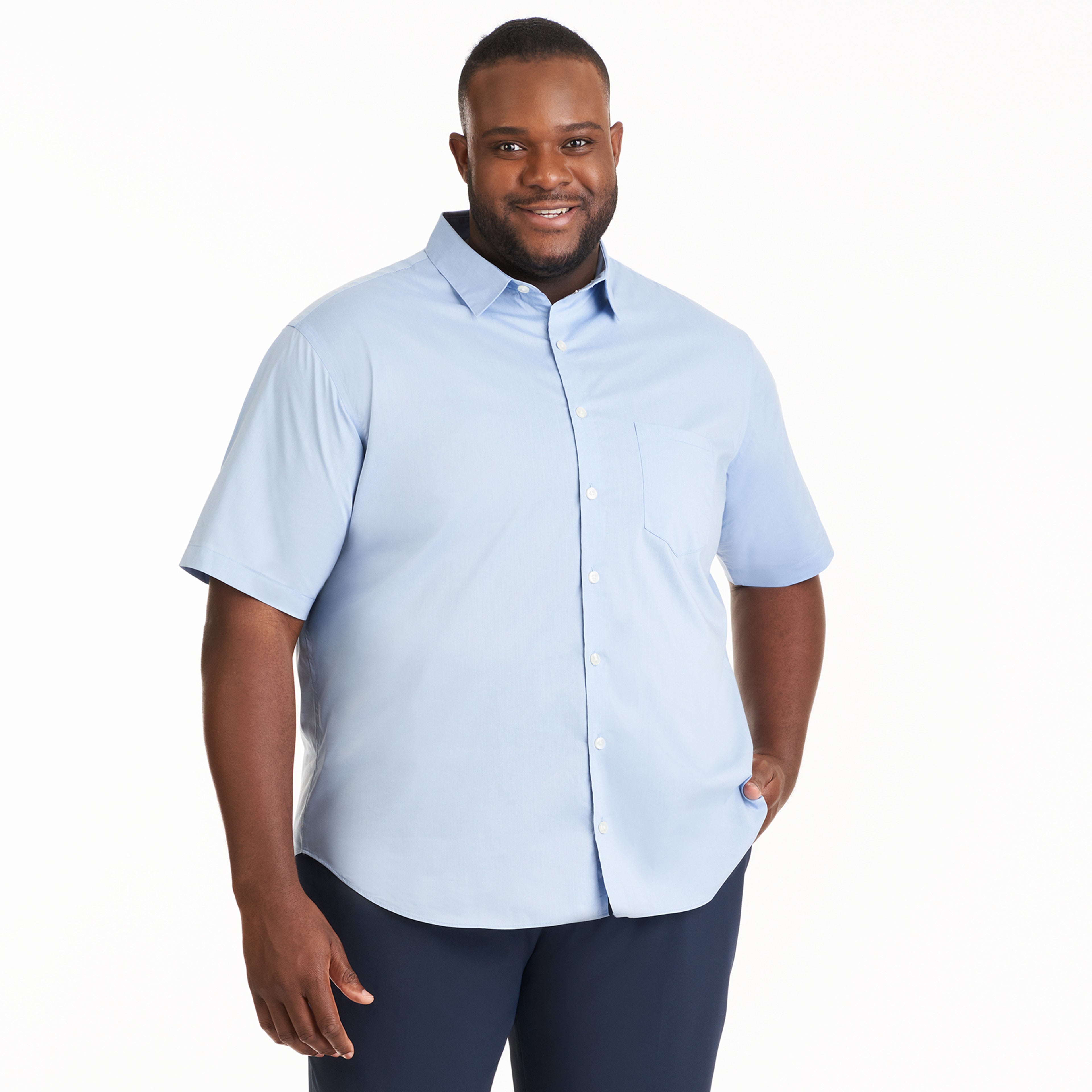 Folsen Short Sleeve Stain Shield Solid - Big &amp; Tall