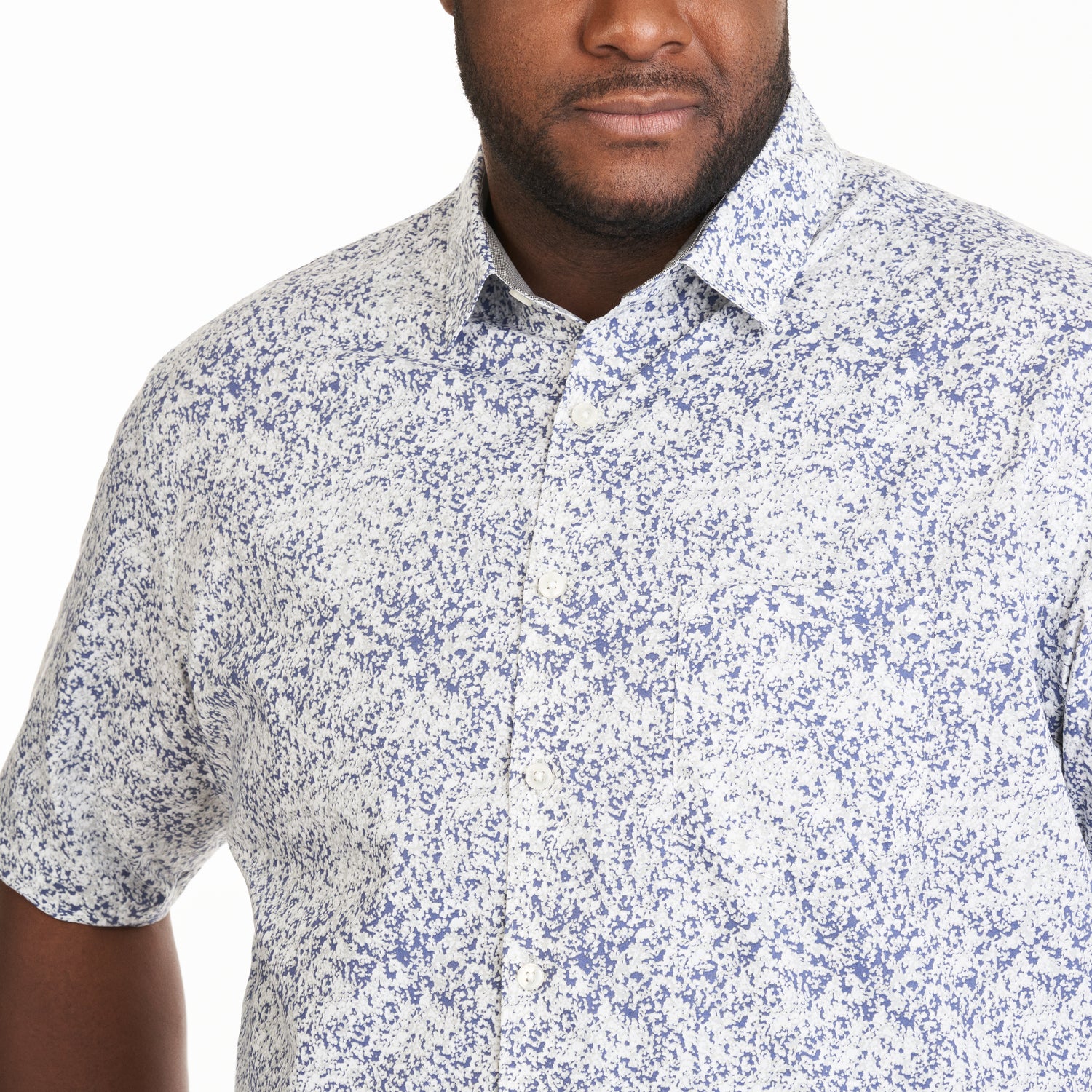Essential Stain Shield Camo Print Woven Short Sleeve Shirt - Big &amp; Tall