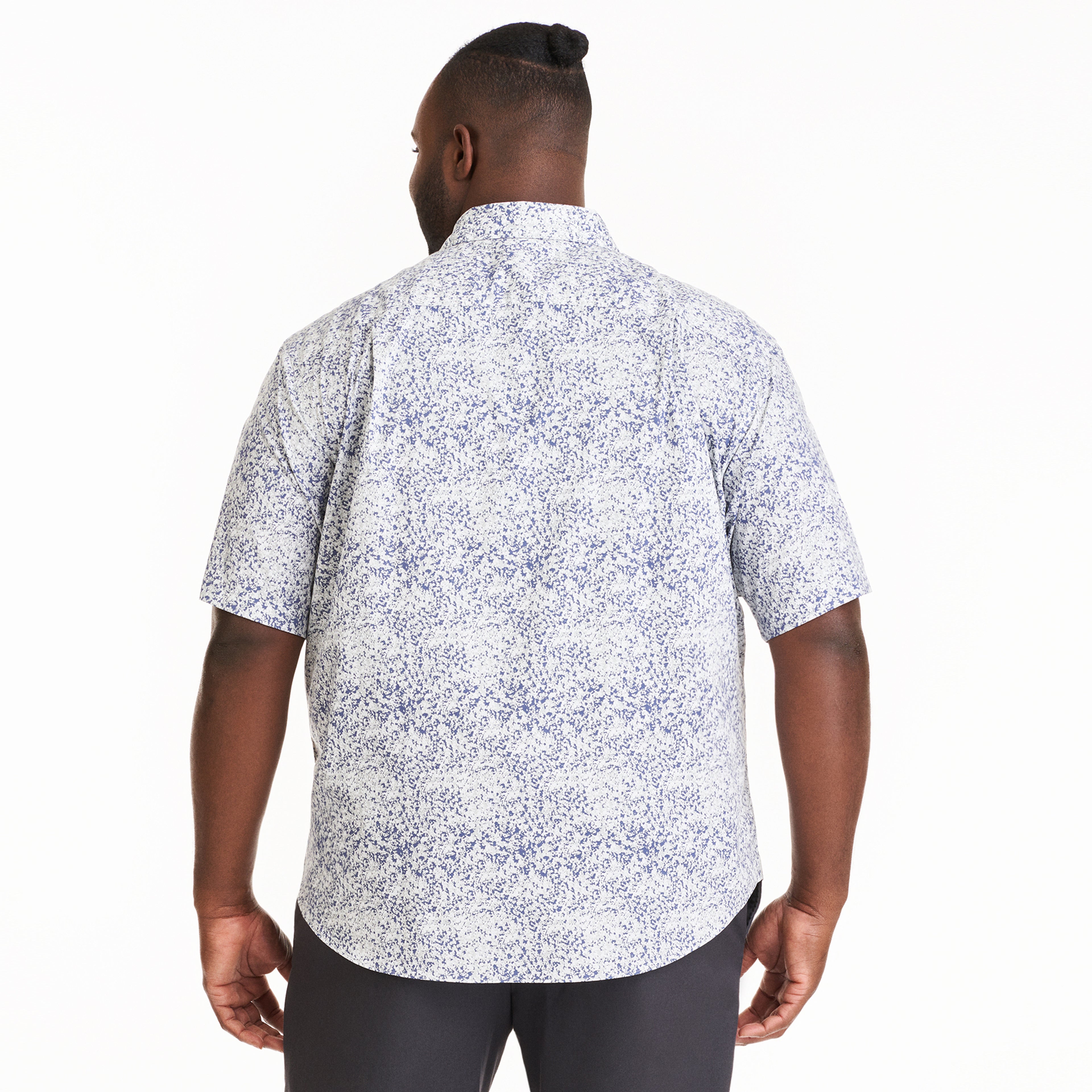 Essential Stain Shield Camo Print Woven Short Sleeve Shirt - Big &amp; Tall