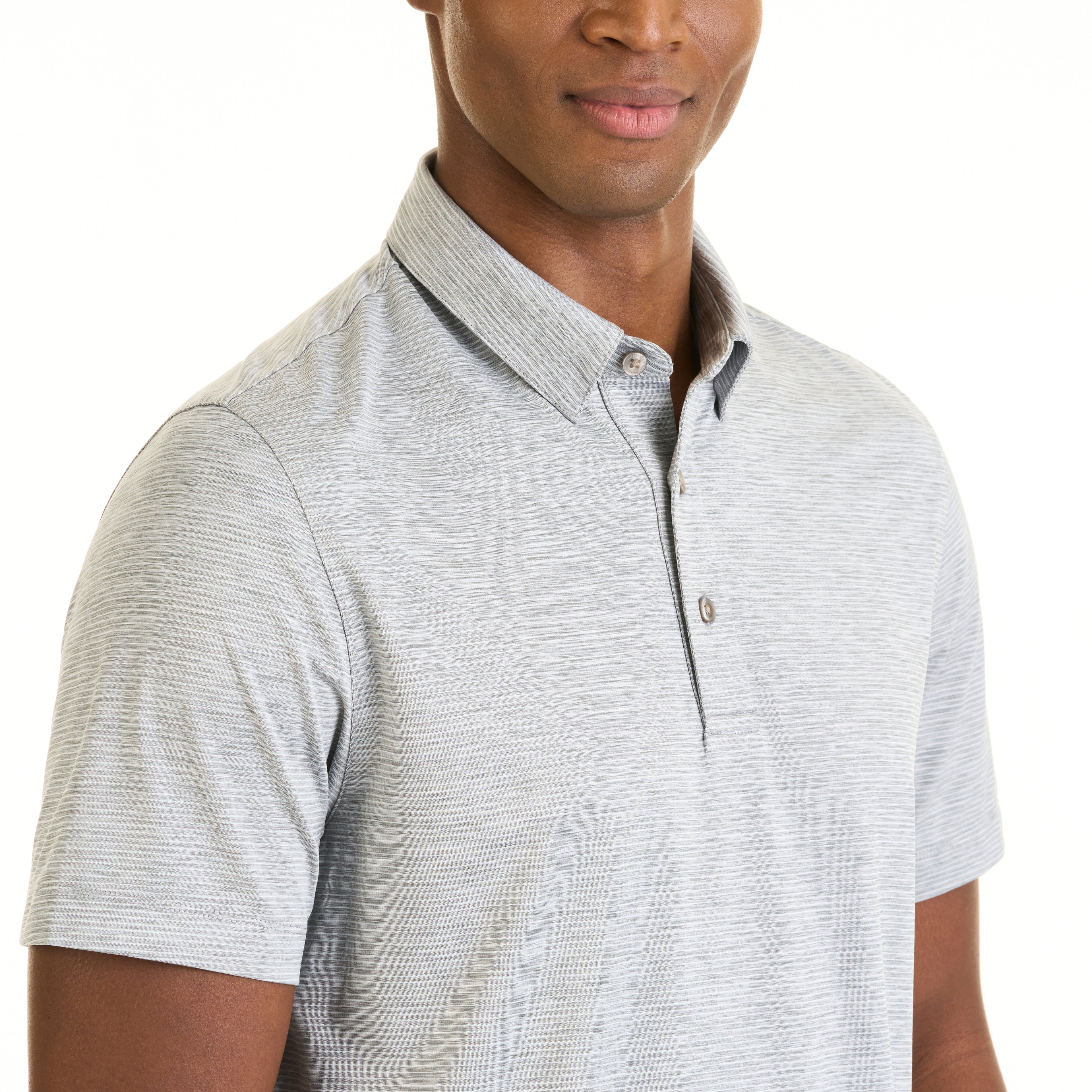 Performance Heather Striped Polo