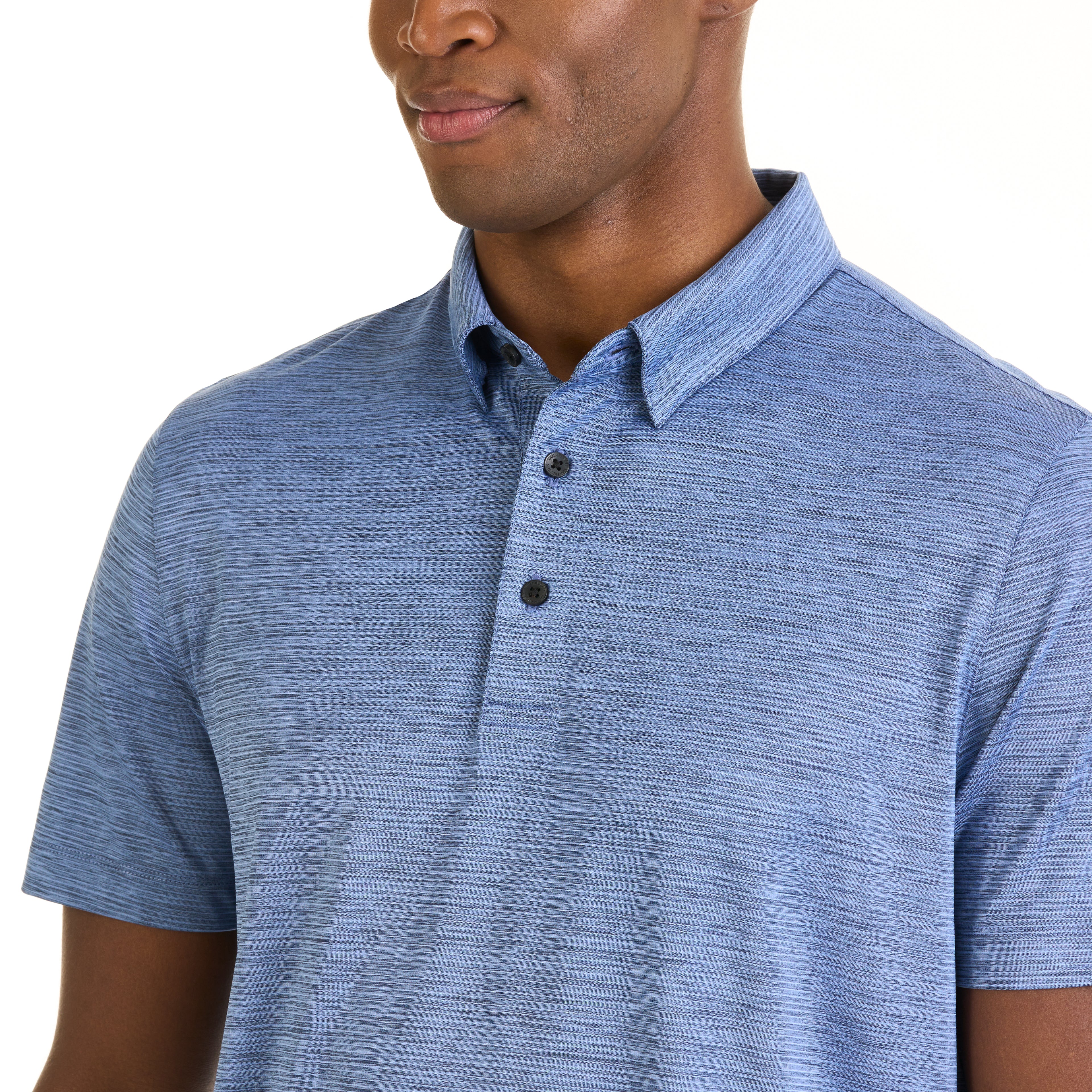 Performance Heather Striped Polo