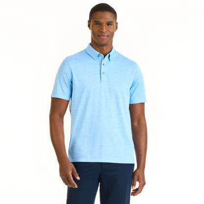 Performance Heather Striped Polo