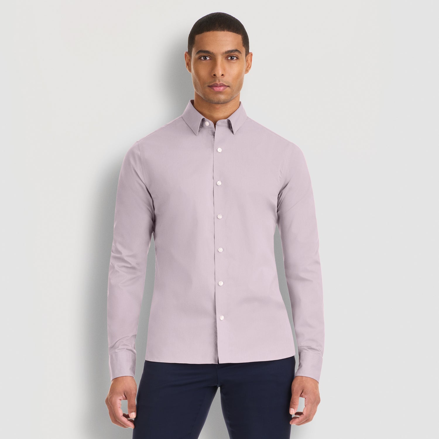 Cronbie Long Sleeve Stain Shield Solid Shirt - Slim Fit