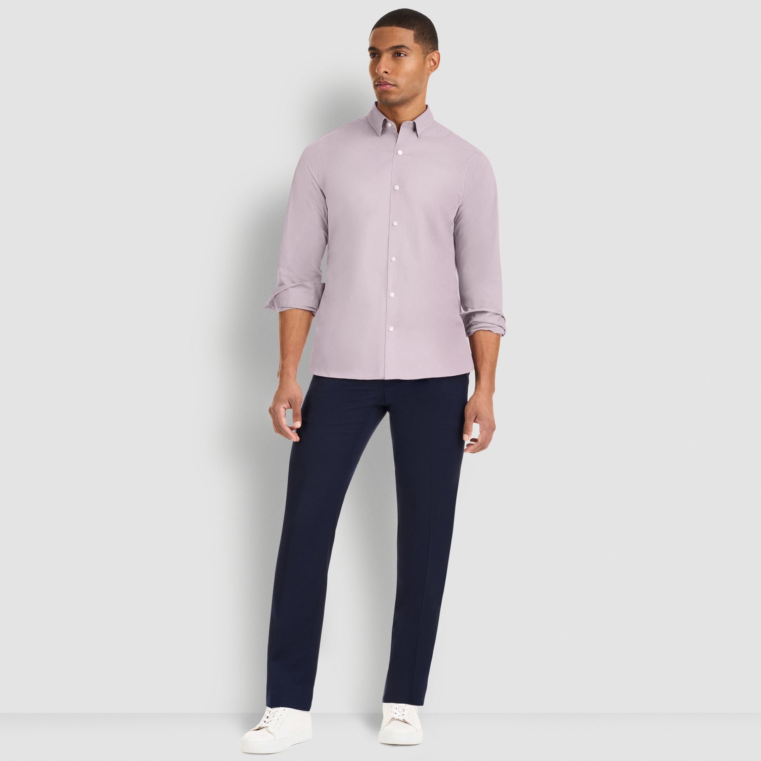 Cronbie Long Sleeve Stain Shield Solid Shirt - Slim Fit