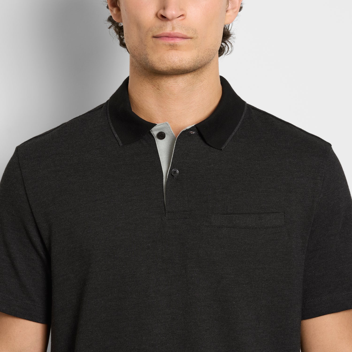 Essential Short Sleeve Birdseye Contrast Trim Welt Pocket Polo