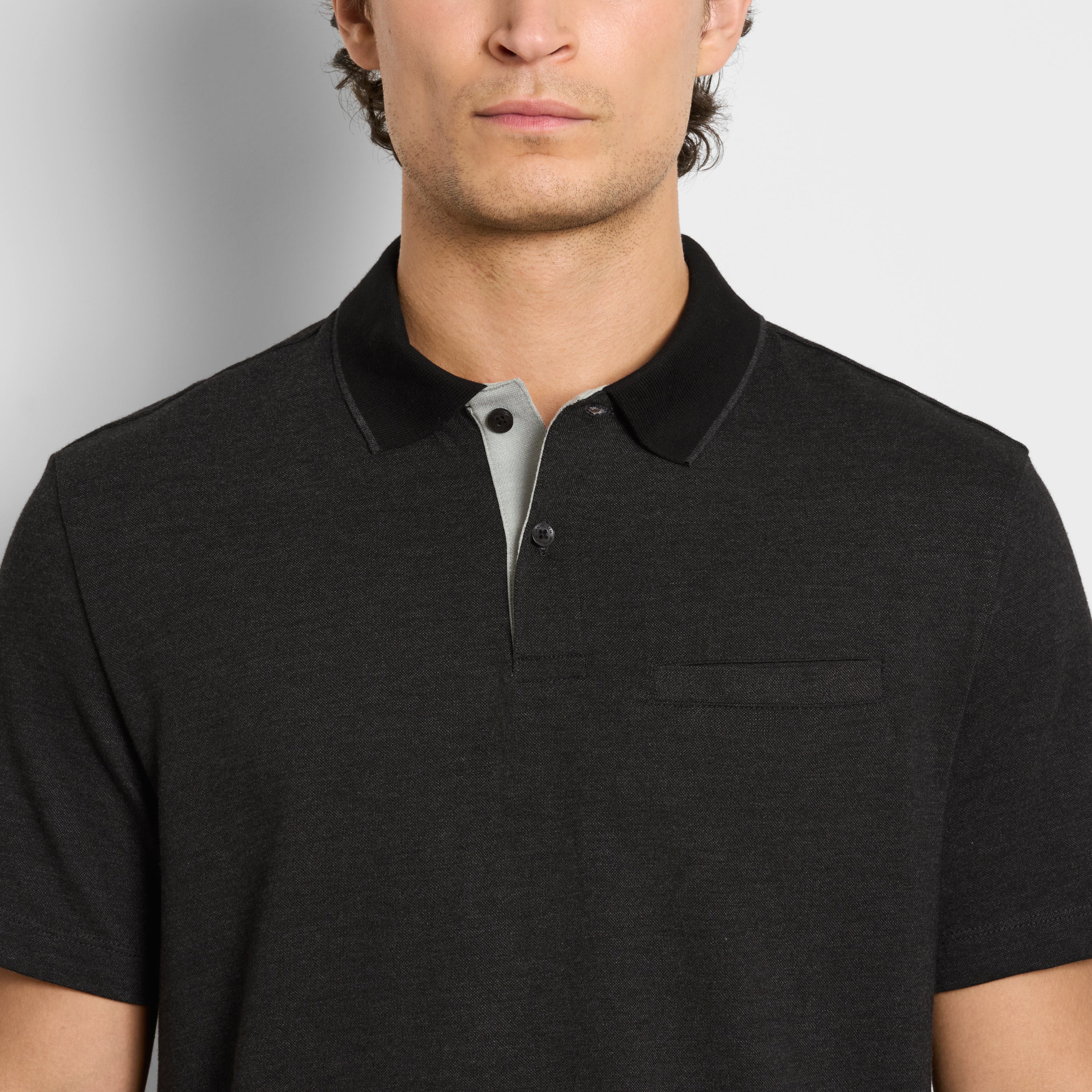 Essential Short Sleeve Birdseye Contrast Trim Welt Pocket Polo