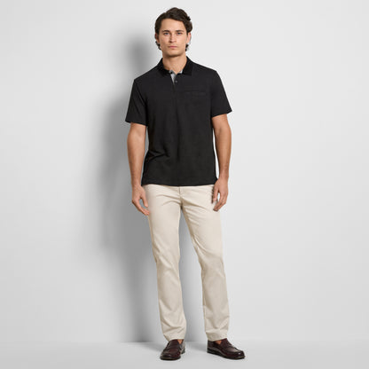 Essential Short Sleeve Birdseye Contrast Trim Welt Pocket Polo